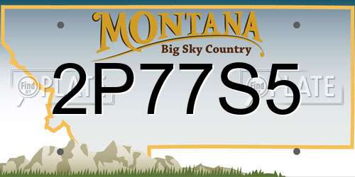 2P77S5 Montana License Plate