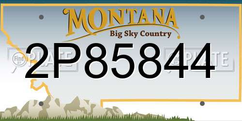 2P85844 Montana License Plate