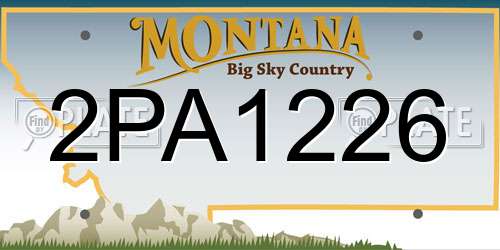 2PA1226 Montana License Plate