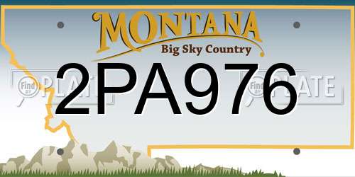 2PA976 Montana License Plate