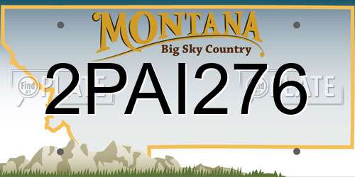 2PAI276 Montana License Plate