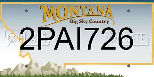 2PAI726 Montana License Plate