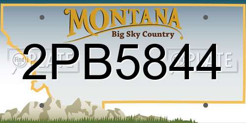 2PB5844 Montana License Plate