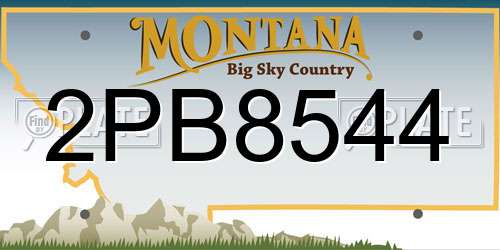 2PB8544 Montana License Plate