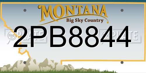 2PB8844 Montana License Plate