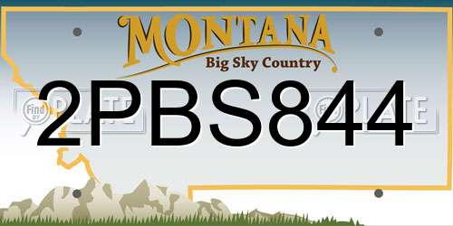 2PBS844 Montana License Plate