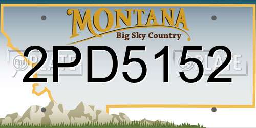 2PD5152 Montana License Plate