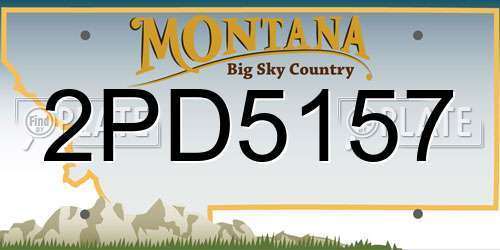 2PD5157 Montana License Plate
