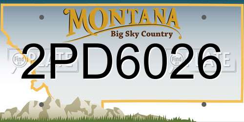 2PD6026 Montana License Plate