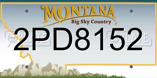 2PD8152 Montana License Plate