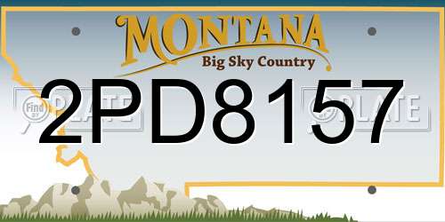 2PD8157 Montana License Plate