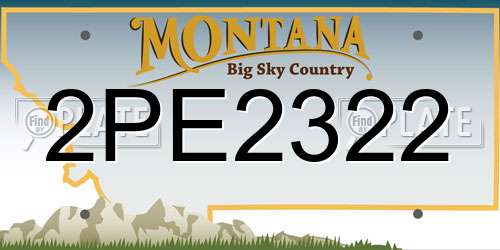 2PE2322 Montana License Plate