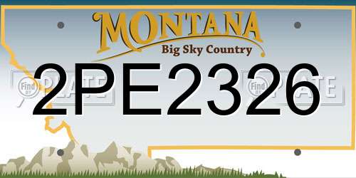 2PE2326 Montana License Plate