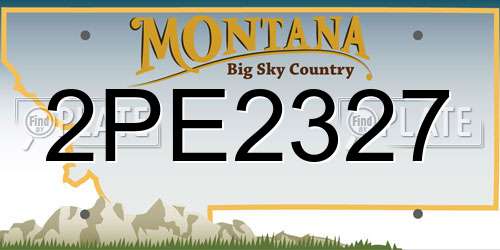 2PE2327 Montana License Plate