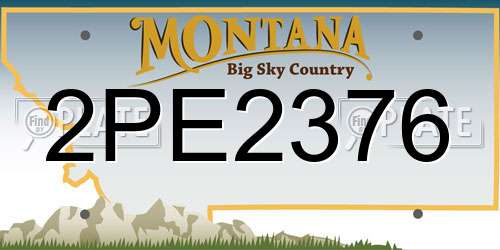 2PE2376 Montana License Plate
