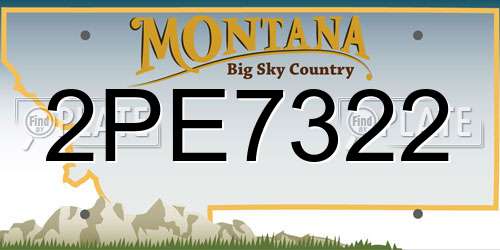 2PE7322 Montana License Plate