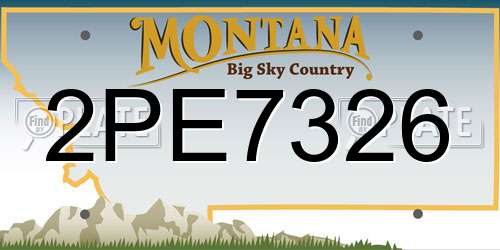2PE7326 Montana License Plate