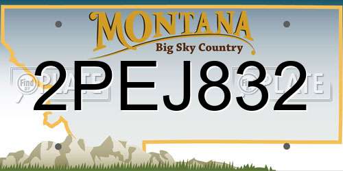 2PEJ832 Montana License Plate