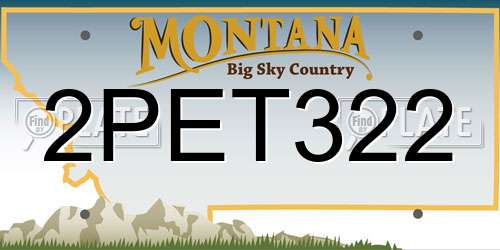 2PET322 Montana License Plate