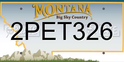 2PET326 Montana License Plate
