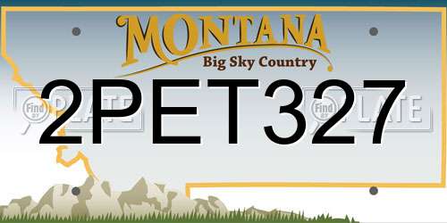 2PET327 Montana License Plate