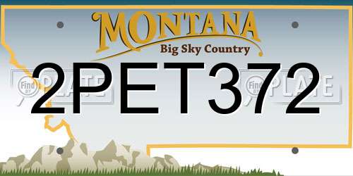 2PET372 Montana License Plate