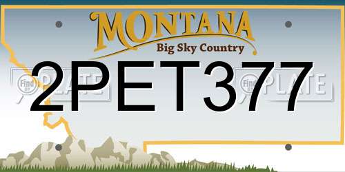 2PET377 Montana License Plate