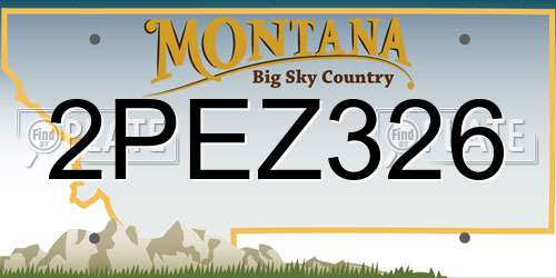 2PEZ326 Montana License Plate