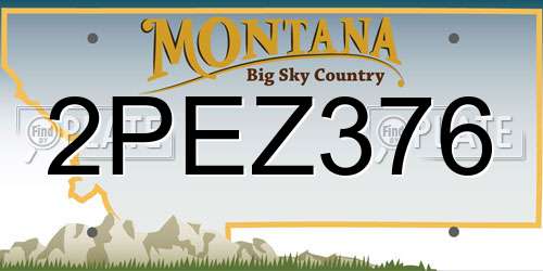 2PEZ376 Montana License Plate