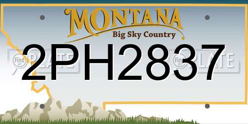 2PH2837 Montana License Plate