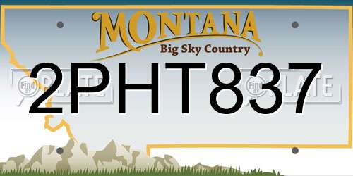 2PHT837 Montana License Plate