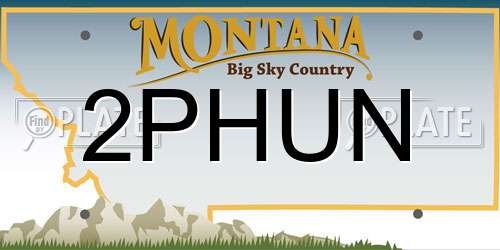 2PHUN Montana License Plate