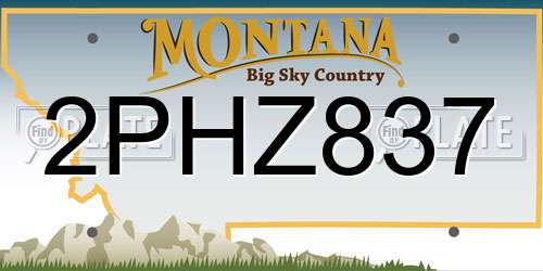2PHZ837 Montana License Plate