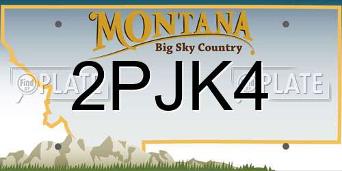 2PJK4 Montana License Plate