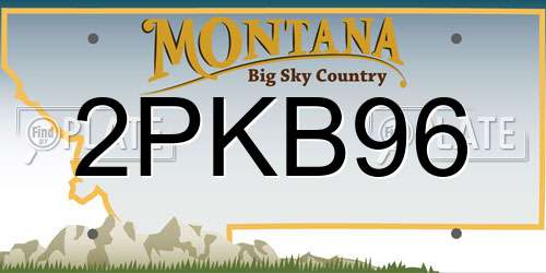 2PKB96 Montana License Plate