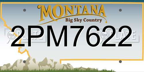 2PM7622 Montana License Plate