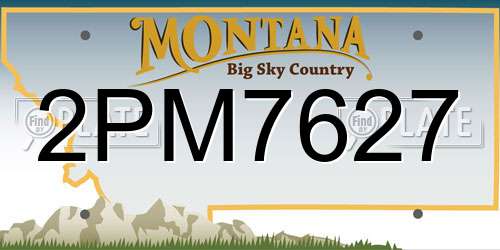 2PM7627 Montana License Plate