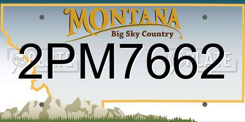 2PM7662 Montana License Plate