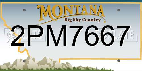 2PM7667 Montana License Plate