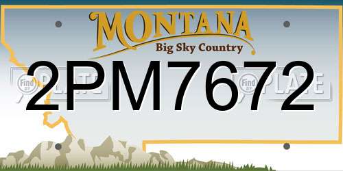 2PM7672 Montana License Plate
