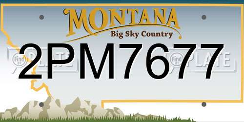 2PM7677 Montana License Plate
