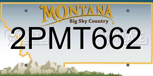 2PMT662 Montana License Plate