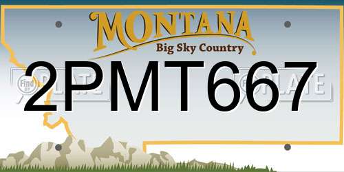 2PMT667 Montana License Plate