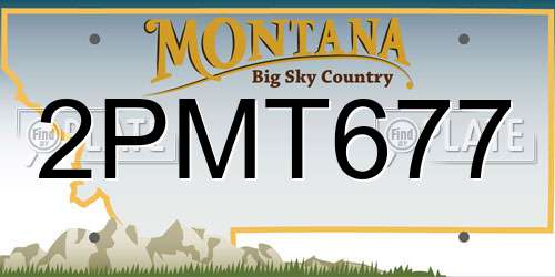 2PMT677 Montana License Plate