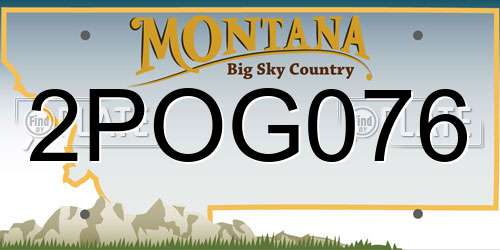 2POG076 Montana License Plate
