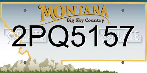 2PQ5157 Montana License Plate