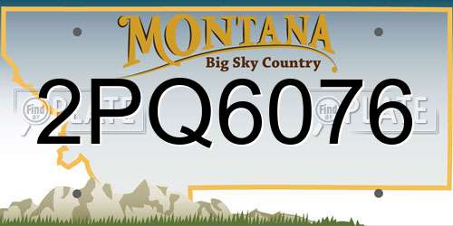 2PQ6076 Montana License Plate