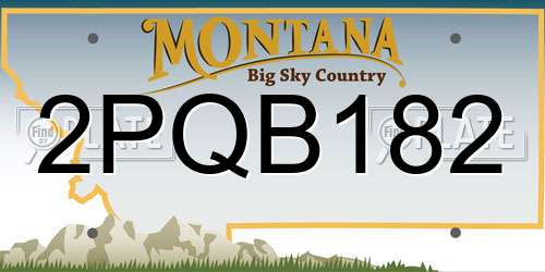 2PQB182 Montana License Plate