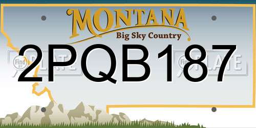 2PQB187 Montana License Plate