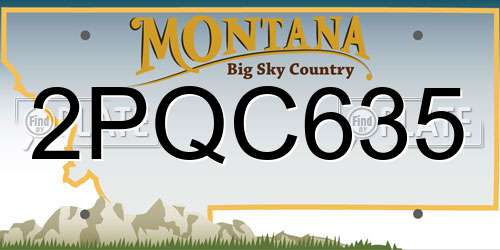 2PQC635 Montana License Plate